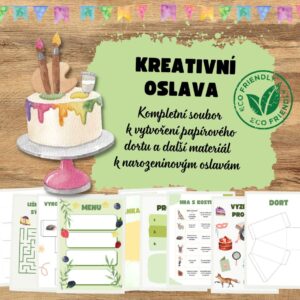 PDF - oslava narozenin - papírový dort
